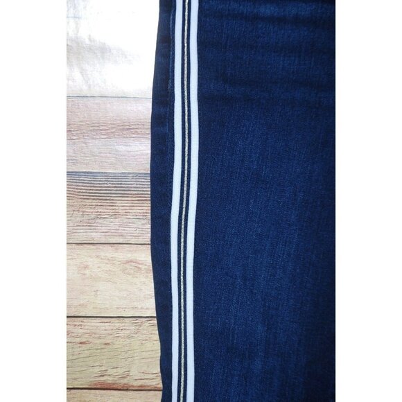 Express Ankle High Rise Denim Perfect Metallic Side Stripe Skinny Jean Womens 6 - Picture 4 of 13